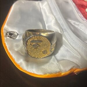 Gold and Silver Men's Bape Ring